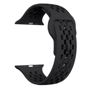 For Apple Watch Ultra 49mm Oval Holes Fluororubber Watch Band(Black)