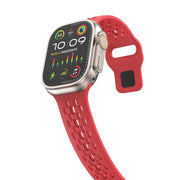 For Apple Watch Series 7 45mm Oval Holes Fluororubber Watch Band(Red)