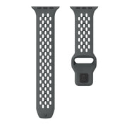 For Apple Watch Series 7 45mm Oval Holes Fluororubber Watch Band(Dark Grey)