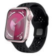 For Apple Watch Series 6 44mm Oval Holes Fluororubber Watch Band(Black) - Watch Bands by PMC TechLife | Online Shopping South Africa | PMC TechLife