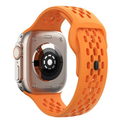 For Apple Watch Series 5 44mm Oval Holes Fluororubber Watch Band(Orange)