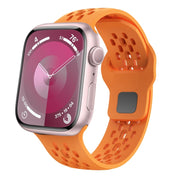 For Apple Watch Series 4 44mm Oval Holes Fluororubber Watch Band(Orange)
