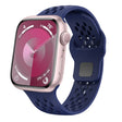 For Apple Watch Series 3 42mm Oval Holes Fluororubber Watch Band(Midnight Blue) - free shipping - PMC TechLife - Order now!
