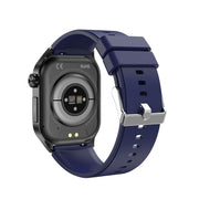 ET580 2.04 inch AMOLED Screen Sports Smart Watch Support Bluethooth Call /  ECG Function(Blue Silicone Band)