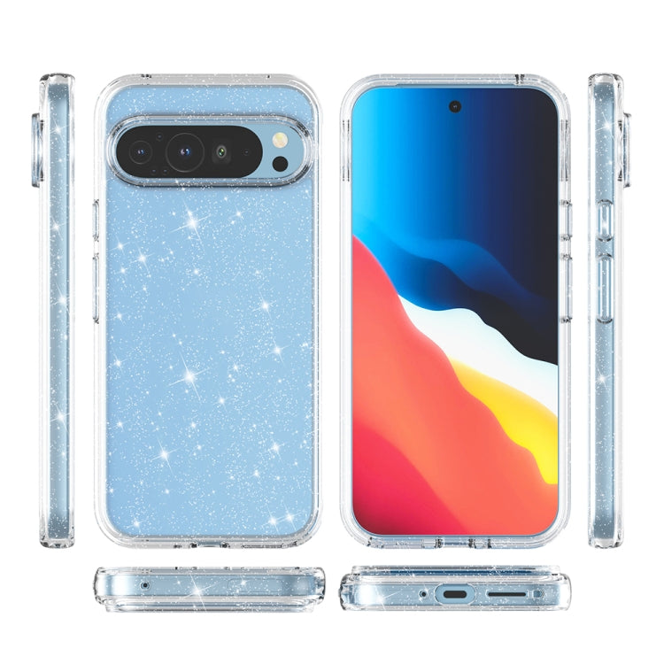 For Google Pixel 9 Pro XL Terminator Style Shockproof Phone Case(Glitter White)