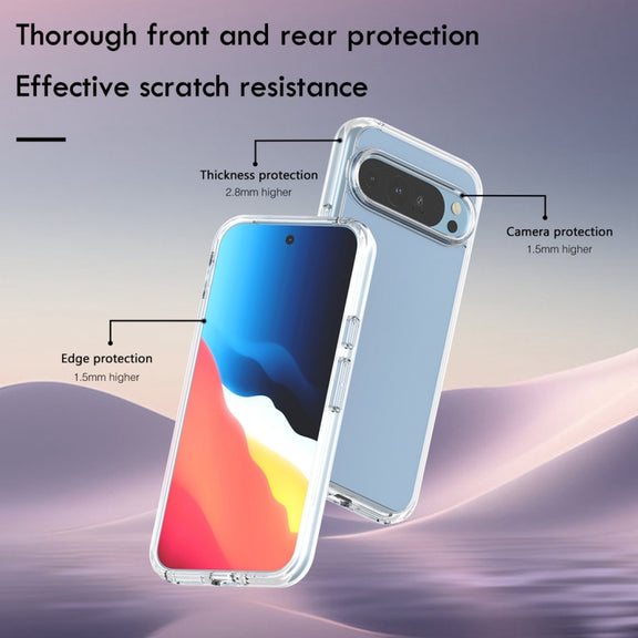 For Google Pixel 9 Pro XL Terminator Style Shockproof Phone Case(Transparent)