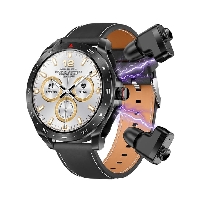 LEMFO T95 1.52 inch IPS Screen 2 in 1 Bluetooth Earphone Smart Watch Support Wellness Tracking(Black)