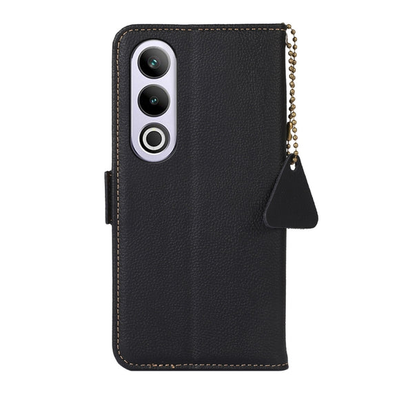 For OnePlus Ace 3V Side-Magnetic TJ Genuine Leather RFID Phone Case(Black)