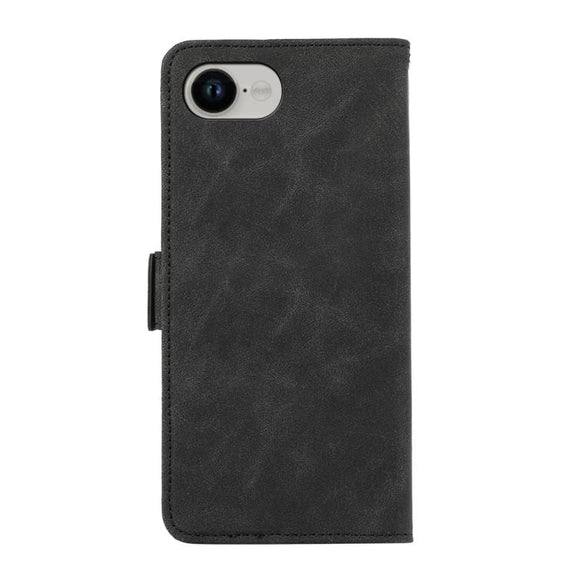 For iPhone 16e ABEEL Frosted Magnetic RFID Leather Phone Case(Black)