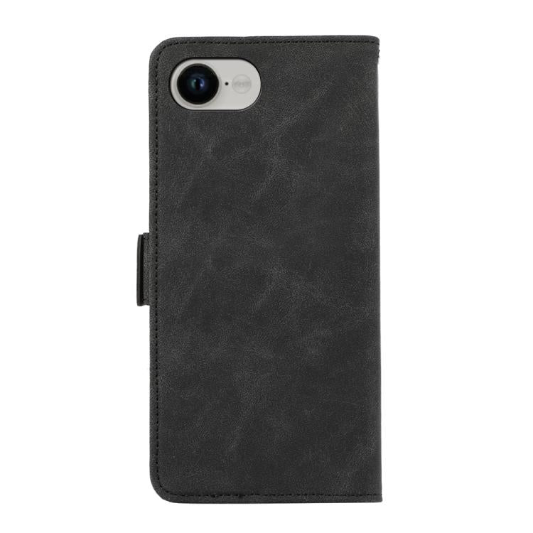 For iPhone 16e ABEEL Frosted Magnetic RFID Leather Phone Case(Black)