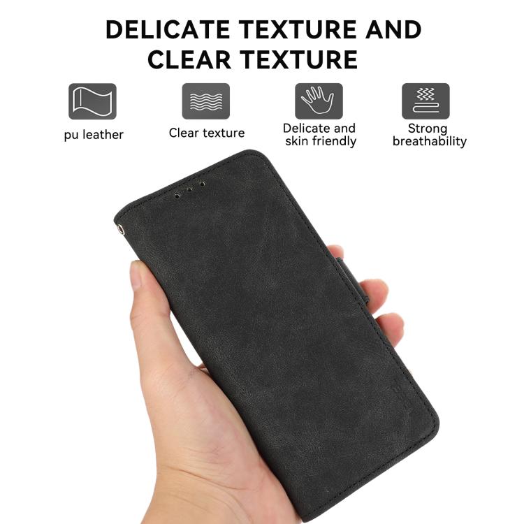For iPhone 16e ABEEL Frosted Magnetic RFID Leather Phone Case(Black)