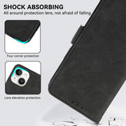 For iPhone 16e ABEEL Frosted Magnetic RFID Leather Phone Case(Black)