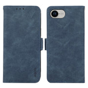 For iPhone 16e ABEEL Frosted Magnetic RFID Leather Phone Case(Blue)