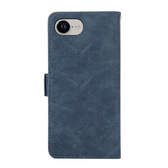 For iPhone 16e ABEEL Frosted Magnetic RFID Leather Phone Case(Blue)