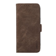 For iPhone 16e ABEEL Frosted Magnetic RFID Leather Phone Case(Brown)