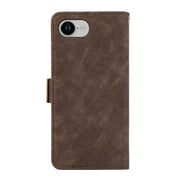 For iPhone 16e ABEEL Frosted Magnetic RFID Leather Phone Case(Brown)