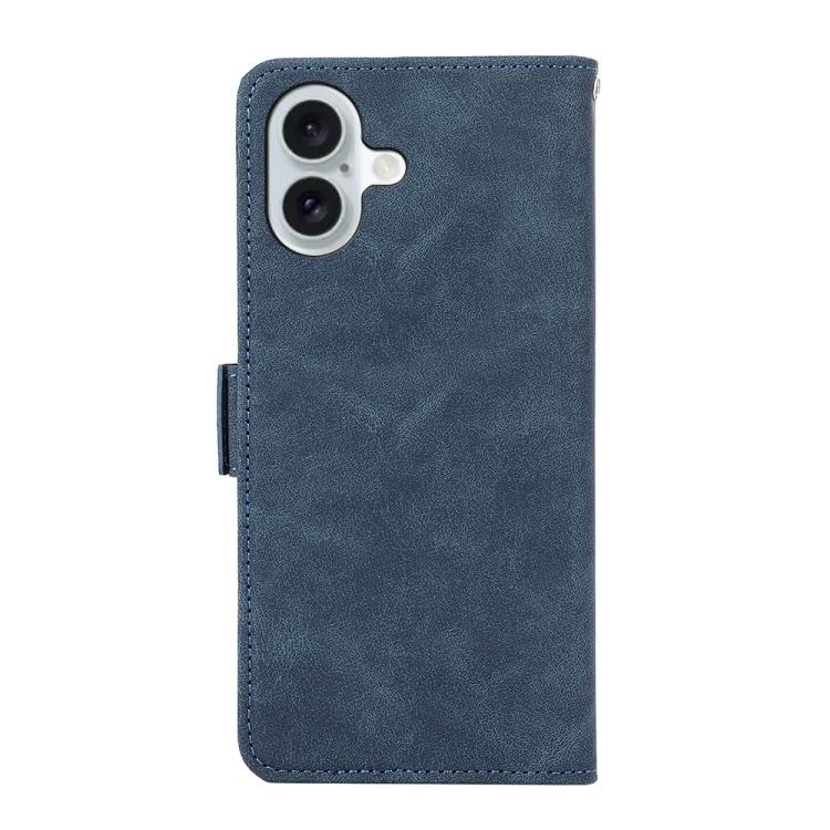 For iPhone 17 ABEEL Frosted Magnetic RFID Leather Phone Case(Blue)