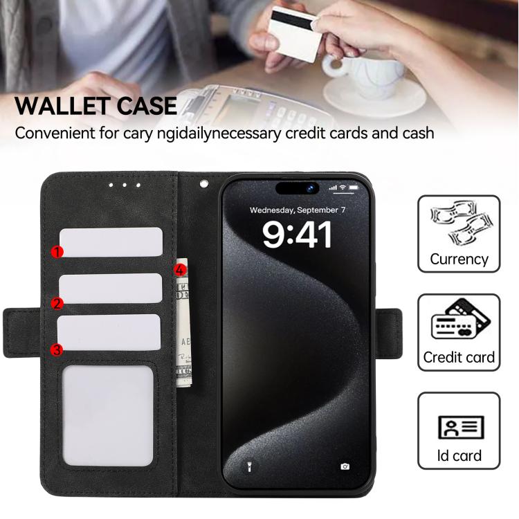 For iPhone 17 Pro ABEEL Frosted Magnetic RFID Leather Phone Case(Black)