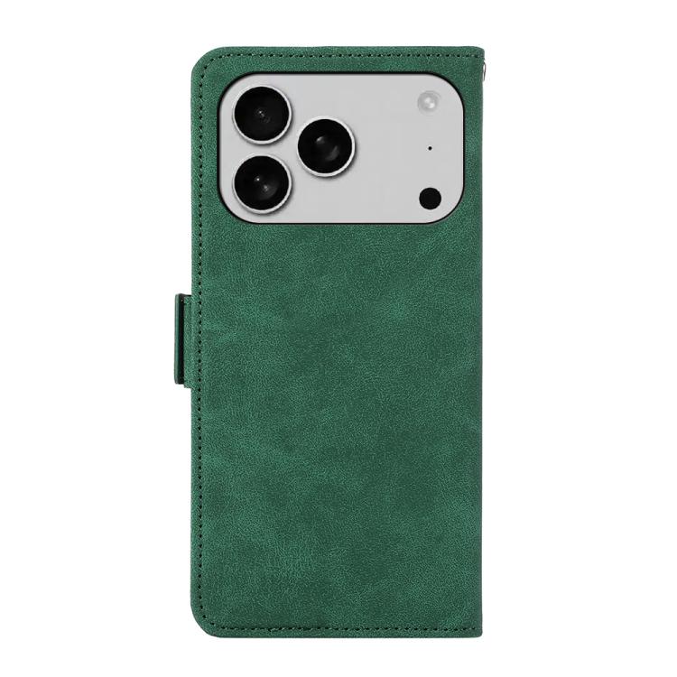 For iPhone 17 Pro ABEEL Frosted Magnetic RFID Leather Phone Case(Green)