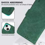 For iPhone 17 Pro ABEEL Frosted Magnetic RFID Leather Phone Case(Green)