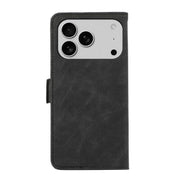For iPhone 17 Pro Max ABEEL Frosted Magnetic RFID Leather Phone Case(Black)