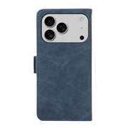For iPhone 17 Pro Max ABEEL Frosted Magnetic RFID Leather Phone Case(Blue)