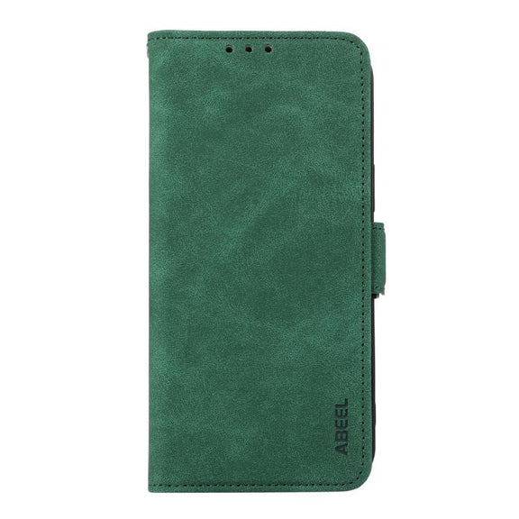 For iPhone 17 Pro Max ABEEL Frosted Magnetic RFID Leather Phone Case(Green)