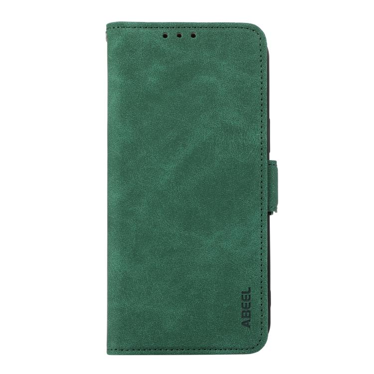 For iPhone 17 Pro Max ABEEL Frosted Magnetic RFID Leather Phone Case(Green)