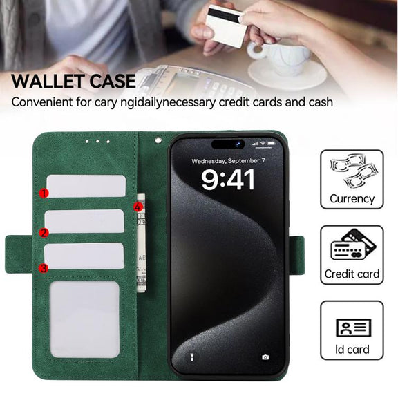 For iPhone 17 Pro Max ABEEL Frosted Magnetic RFID Leather Phone Case(Green)