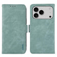 For iPhone 17 Pro Max ABEEL Frosted Magnetic RFID Leather Phone Case(Cyan) - free shipping - PMc TechLife - Order now!