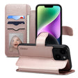 For iPhone 14 / 13 ESEBLE E1 Nappa Texture MagSafe Holder Leather Phone Case(Rose Gold) - iPhone 14 Cases by ESEBLE | Online Shopping South Africa | PMC TechLife | Buy Now Pay Later Mobicred