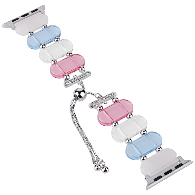 For Apple Watch Series 9 45mm Resin Retractable Chain Watch Band(Colors)