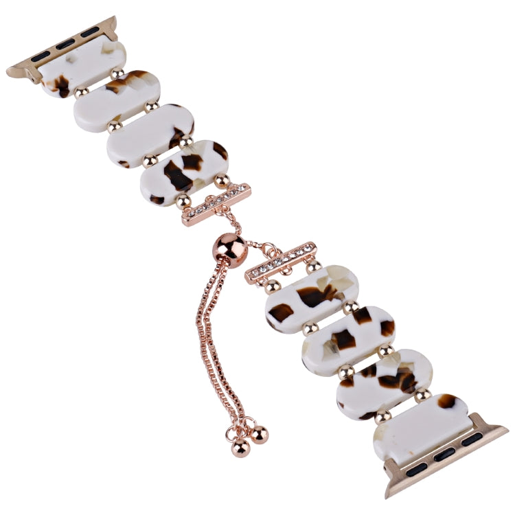 For Apple Watch SE 2022 40mm Resin Retractable Chain Watch Band(Nougat)