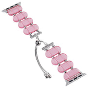 For Apple Watch SE 2022 44mm Resin Retractable Chain Watch Band(Pink)