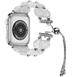For Apple Watch SE 2022 44mm Resin Retractable Chain Watch Band(Pearl White) - Watch Bands by PMC TechLife | Online Shopping South Africa | PMC TechLife