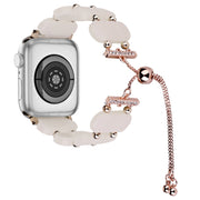 For Apple Watch Series 3 42mm Resin Retractable Chain Watch Band(Mermaid Pink)
