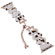 For Apple Watch Series 2 38mm Resin Retractable Chain Watch Band(Nougat)