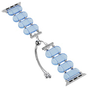 For Apple Watch 42mm Resin Retractable Chain Watch Band(Blue)