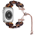 For Apple Watch 38mm Resin Retractable Chain Watch Band(Tortoiseshell) - Watch Bands by PMC TechLife | Online Shopping South Africa | PMC TechLife