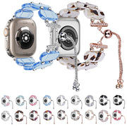For Apple Watch Series 9 45mm Resin Retractable Chain Watch Band(Colors)