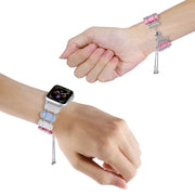 For Apple Watch SE 2022 44mm Resin Retractable Chain Watch Band(Nougat)