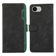 For iPhone 16e ABEEL Color Block Magnetic RFID Leather Phone Case(Black-Green) - iPhone 16e Cases by PMC TechLife | Online Shopping South Africa | PMC TechLife | Buy Now Pay Later Mobicred