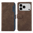For iPhone 17 Pro ABEEL Color Block Magnetic RFID Leather Phone Case(Brown-Blue) - free shipping - PMc TechLife - Order now!