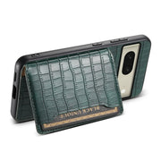 For Google Pixel 8 Crocodile Texture Card Bag Design Full Coverage Phone Case(Green)