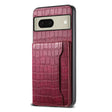 For Google Pixel 8 Crocodile Texture Card Bag Design Full Coverage Phone Case(Red) - Google Cases by PMC TechLife | Online Shopping South Africa | PMC TechLife | Buy Now Pay Later Mobicred