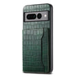 For Google Pixel 7 Pro 5G Crocodile Texture Card Bag Design Full Coverage Phone Case(Green) - Google Cases by PMC TechLife | Online Shopping South Africa | PMC TechLife | Buy Now Pay Later Mobicred