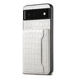 For Google Pixel 6 Crocodile Texture Card Bag Design Full Coverage Phone Case(White) - Google Cases by PMC TechLife | Online Shopping South Africa | PMC TechLife | Buy Now Pay Later Mobicred