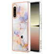 For Sony Xperia 5 IV Marble Pattern IMD Card Slot Phone Case(Galaxy Marble White) - Sony Cases by PMC TechLife | Online Shopping South Africa | PMC TechLife | Buy Now Pay Later Mobicred