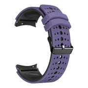 For Samsung Galaxy Watch 6 Two Color Silicone Watch Band(Purple Black)