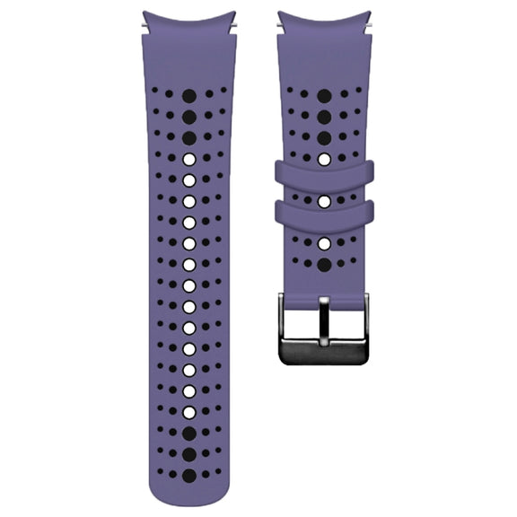 For Samsung Galaxy Watch 6 Two Color Silicone Watch Band(Purple Black)